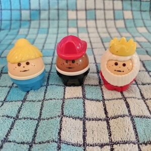 Little Tikes Toddle Tots Chunky People Red King Figure, Firefighter, Blonde Girl